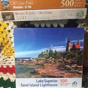 3  NEW Scenic 500 piece jigsaw puzzles. New in sealed plastic.